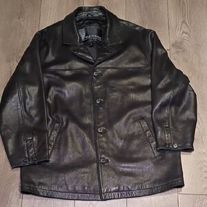 Weathervane Waterproof Black Leather Jacket Size‎ L